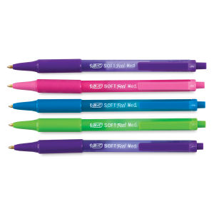 Bic Soft Feel Retractable Ball Point Pens - Pkg of 5