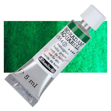 Open in modal - Schmincke Horadam Aquarell Watercolor - Helio Green, 5 ml tube and swatch
