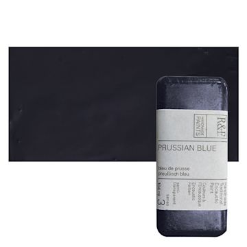 Open in modal - R&F Encaustic Paint Block - Prussian Blue, 104 ml, Block and swatch