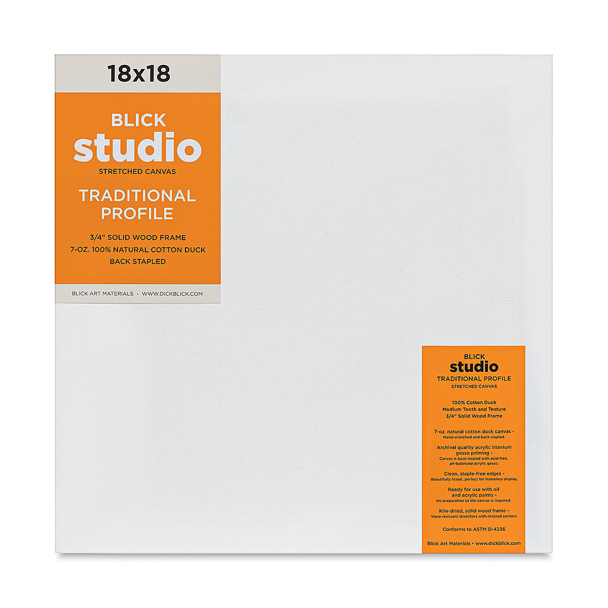 Blick Studio Stretched Cotton Canvas - Gallery Profile, 18 x 24