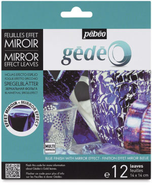 Pebeo Gedeo Mirror Effect - Blue Leaf, 12 Sheets