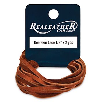 Open in modal - Realeather Deerskin Lace - 1/8" x 6 ft, Saddle Tan