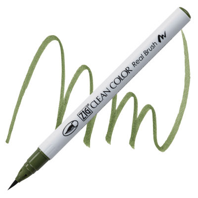 Kuretake Zig Clean Color Real Brush Pen - Moss Green