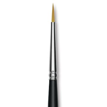 Open in modal - Trekell Synthetic Gold Taklon Brush - Round, Short Handle, Size 1, close-up