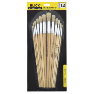 Blick Essentials Value Brush Set - Round Brushes, Bristle, Set of 12 (in packaging)