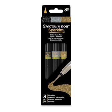 Open in modal - Spectrum Noir Sparkle Glitter Brush Pens - Metallics, Set of 3