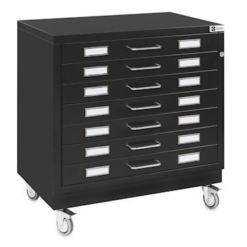 Open in modal - Bieffe BF Line Flat File - Black, 7-Drawer, A2, 22-1/2" x 29-1/2" x 20-3/4"