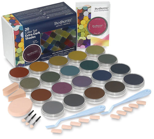 PanPastel Artists' Painting Pastels Set - Extra Dark Shades, Set of 20