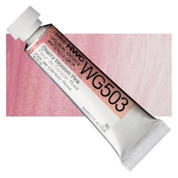 Open in modal - Holbein Artists' Watercolor - Cherry Blossom Pink, 5 ml tube and swatch