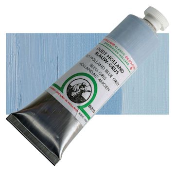 Open in modal - Old Holland Classic Oil Color - Old Holland Blue Gray, 40 ml tube and swatch