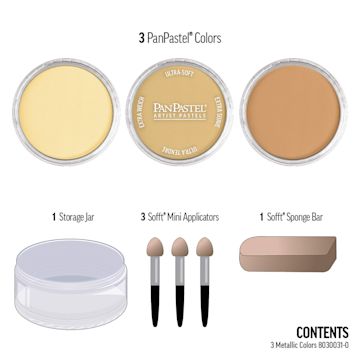 Open in modal - PanPastel Artists’ Painting Pastels Set - Metallics Set 1, Set of 3 - contents