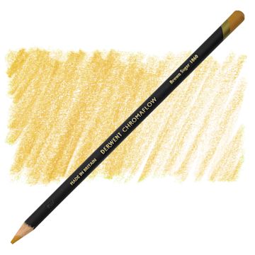 Open in modal - Derwent Chromaflow Colored Pencil - Brown Sugar, swatch and pencil