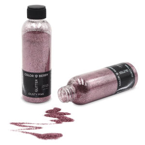 Colorberry Glitter - Dusty Pink, Fine, 90 grams, Bottle (Glitter shown in and out of bottle)