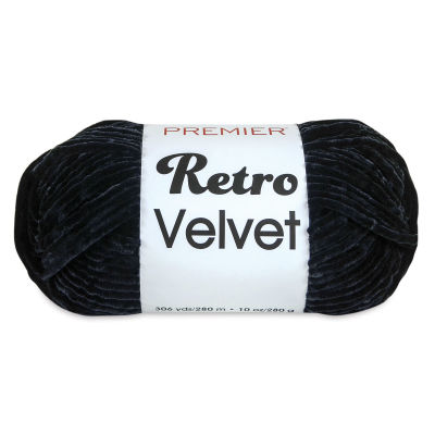 Premier Yarn Retro Velvet Yarn - 10 oz ball of Black Retro Velvet yarn