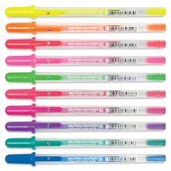 Sakura Gelly Roll Moonlight Pens - Fluorescent Assorted Colors, Set of 10, Fine Point