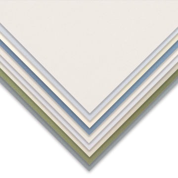 Crescent Decorative Flannel Texture Matboard - Closeup of corner of several colors
