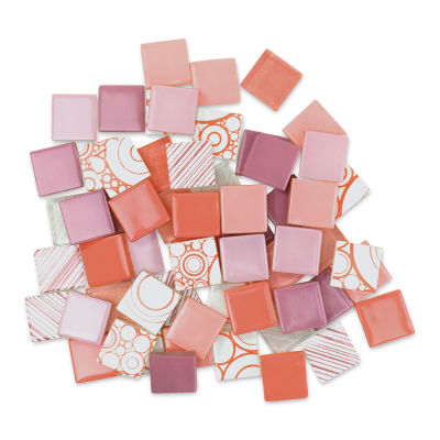 Mosaic Mercantile Patchwork Tiles - Pink/Coral, 3 lb