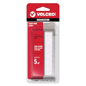 Open in modal - Velcro Sticky Back Fasteners - 3.5", Strip, White