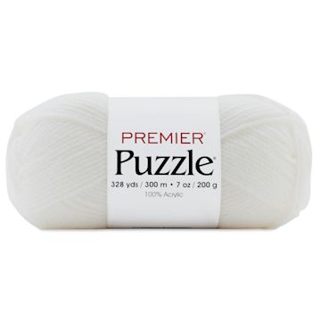 Open in modal - Premier Yarn Puzzle Solids Yarn - White, 328 yds