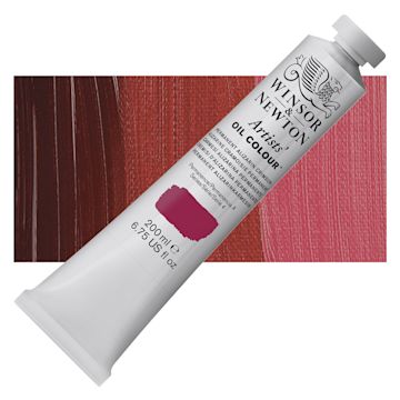 Open in modal - Winsor & Newton Artists' Oil Color - Permanent Alizarin Crimson Hue, 200 ml, tube and swatch
