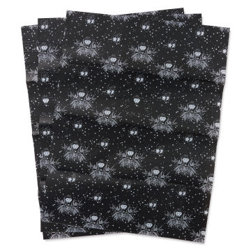 DecoPatch Decorative Papers - Black/White Diamonds and Sparrows, Pkg of 3, fanned out