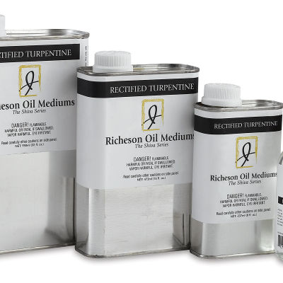 Richeson Shiva Rectified Turpentine - Three cans of Turpentine in row

