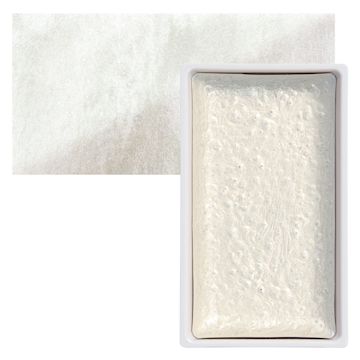 Open in modal - Kuretake Gansai Tambi Watercolor Pan - White Gold pan and swatch