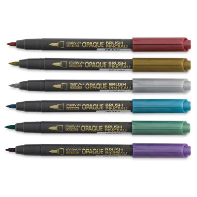 Marvy Uchida Opaque Brush Markers - Set of 6