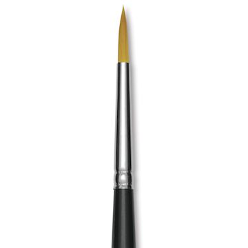Open in modal - Trekell Synthetic Gold Taklon Brush - Round, Short Handle, Size 5, close-up
