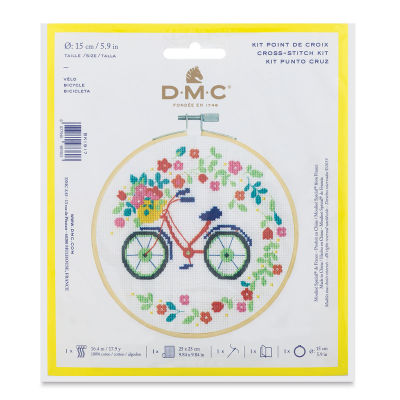 DMC Stitch Kit - Front view of Bicycle design package
