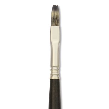 Open in modal - Escoda Vintage Synthetic Brush - Flat, Long Handle, Size 8, close-up
