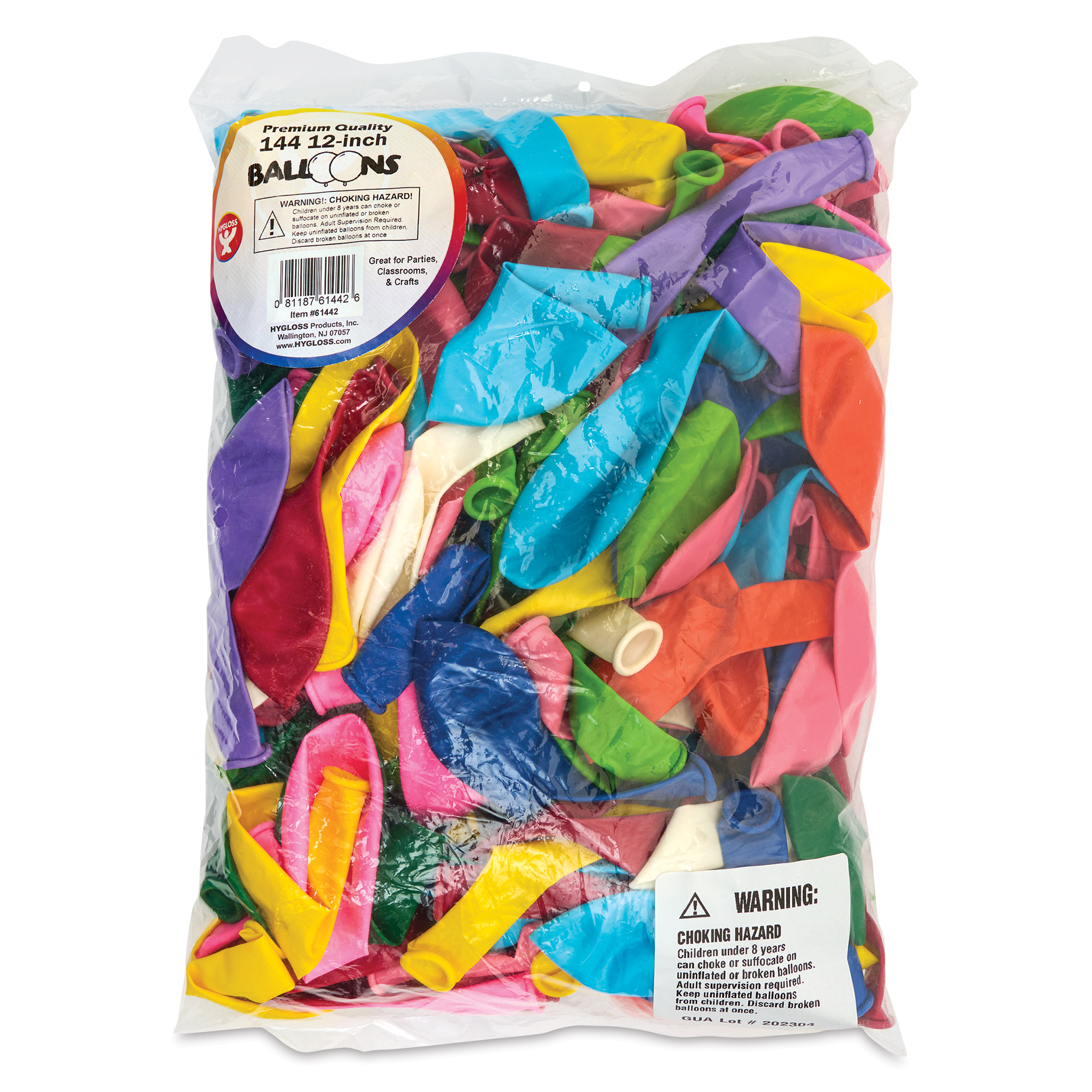 Hygloss Colorful Latex Balloons - Assorted, 12
