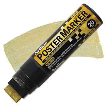 Open in modal - Artline Poster Markers - Metallic Gold, 20 mm marker and swatch