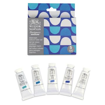 Open in modal - Winsor & Newton Designers Gouache - Seascape Colors, Set of 5, 14 ml Tubes
