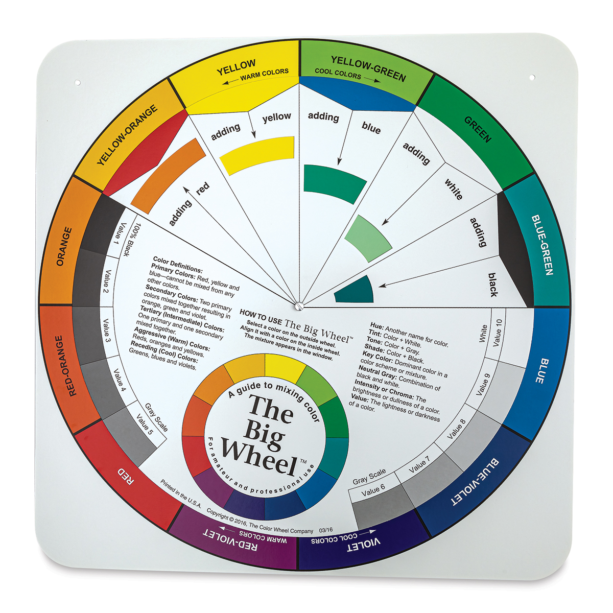 Artists Color Wheel in French - Pocket Version, 5-1/8 inch Dia.
