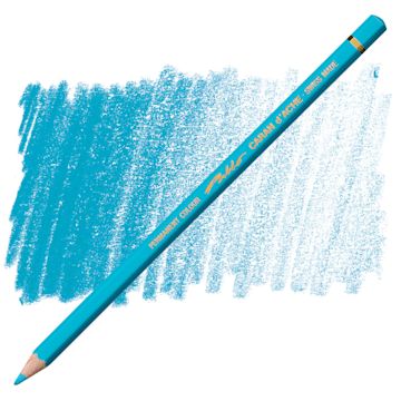 Open in modal - Caran d'Ache Pablo Colored Pencil - Turquoise Blue pencil and swatch