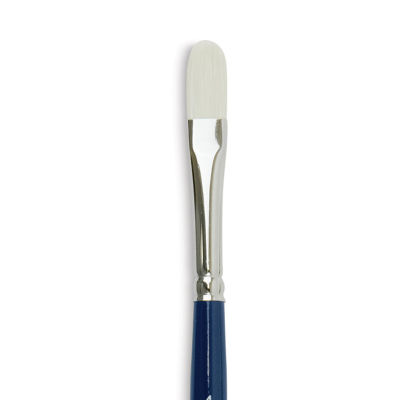 Silver Brush Bristlon Stiff White Synthetic Brush - Filbert, Size 4, Short Handle (close-up)
