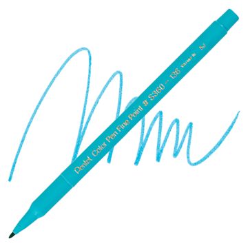 Open in modal - Pentel Color Pen - Baby Blue pen and swatch