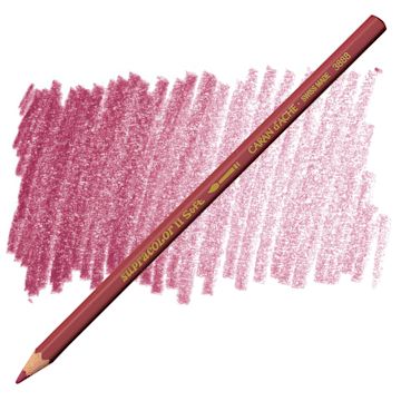 Open in modal - Caran d'Ache Supracolor Soft Aquarelle Pencil - Bordeaux Red pencil and swatch