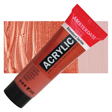 Open in modal - Amsterdam Standard Series Acrylic - Metallic Copper, 20 ml Tube and swatch