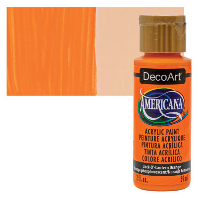 DecoArt Americana Acrylic Paint - Jack O Lantern Orange, 2 oz, Swatch with bottle