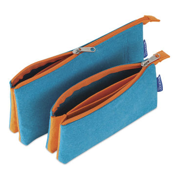 Open in modal - Itoya Profolio Midtown Pouch - Two sizes of Ocean/Orange Pouches Shown 