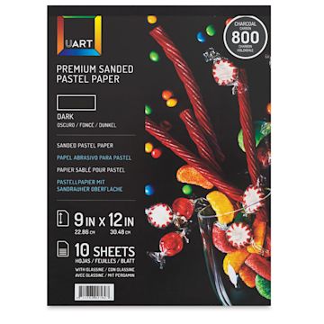 Open in modal - UArt Sanded Pastel Paper Pad - 800 Grit, 9" x 12", 10 Sheets, Dark