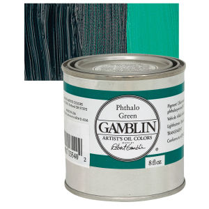 Gamblin Artist's Oil Color - Phthalo Green, 8 oz Can
