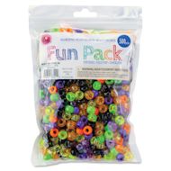 Cousin DIY Fun Pack Pony Beads - Pkg of 500, Halloween Mix, 6 mm x 9 mm