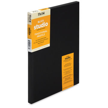 Blick Studio Black Cotton Canvas - 11" x 14", Traditional Profile (Front of canvas, Angled view)