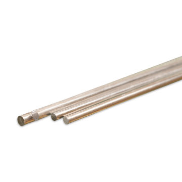 K&S Bendable Metal Shape - Aluminum, Round Rod, 3/32" & 1/8, Pkg of 4 (contents)