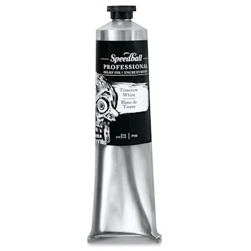 Open in modal - Speedball Professional Relief Ink - Titanium White, 5 oz, Tube