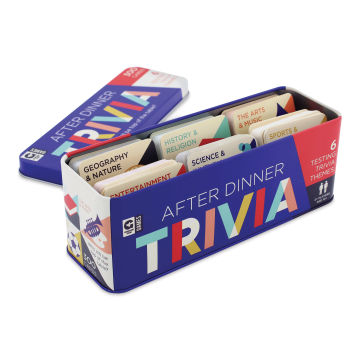 Ginger Fox After Dinner Trivia Game shown open with cards in box