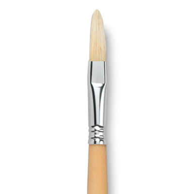 Escoda Clasico Chungking White Bristle Brush - Long Filbert, Long Handle, Size 12